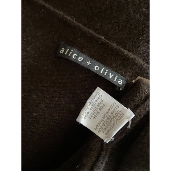 Ladies Size Alice + Olivia 100% Cashmere Cardigan Brown Sweater - Picture 2 of 4